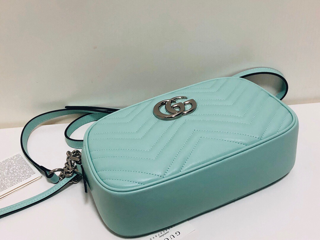 Gucci GG Marmont Small Matelasse Shoulder Bag 447632 Green